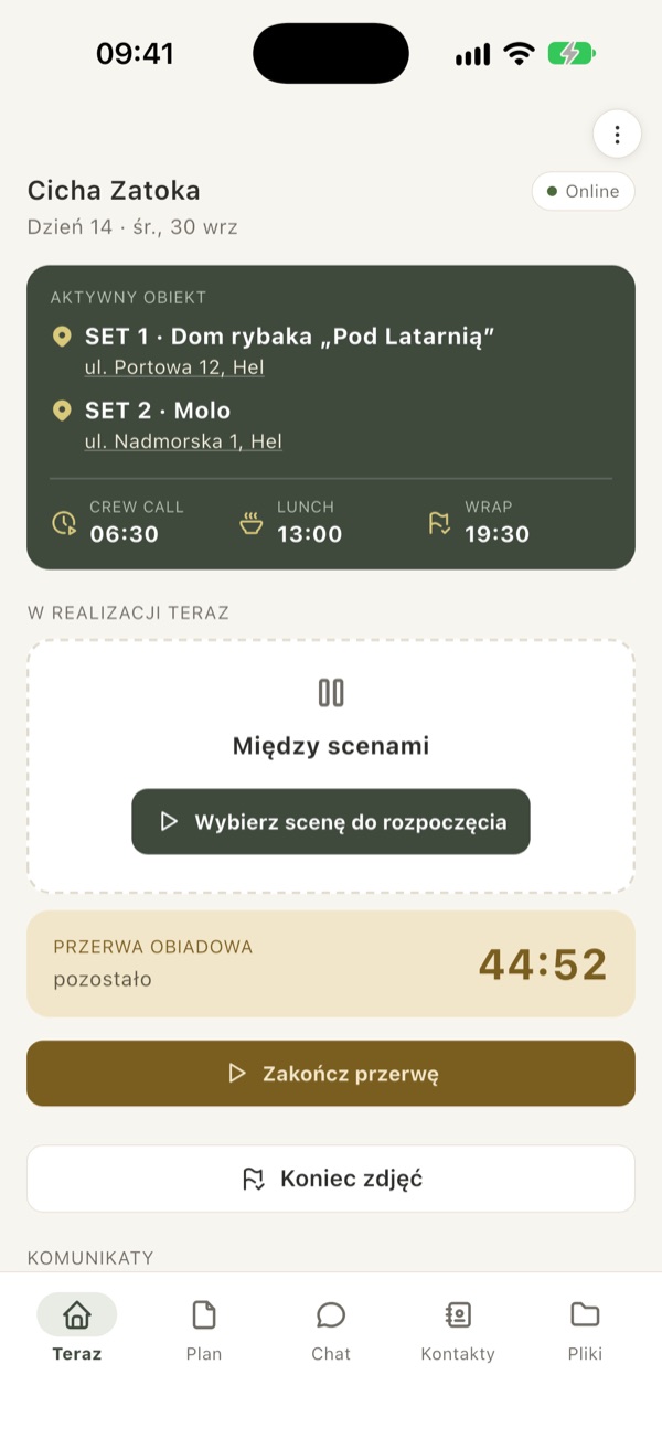 Przerwa obiadowa z odliczaniem